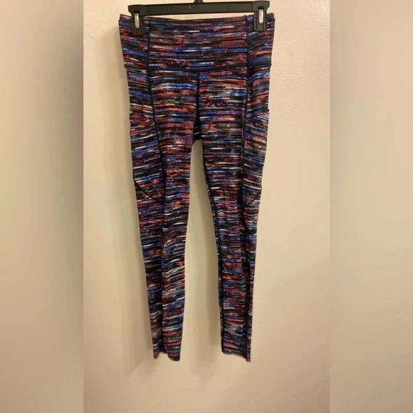 Lululemon Fast & Free 7/8 Tight Nulux Striped Hinshu Alpine White Size 6 - Picture 1 of 7